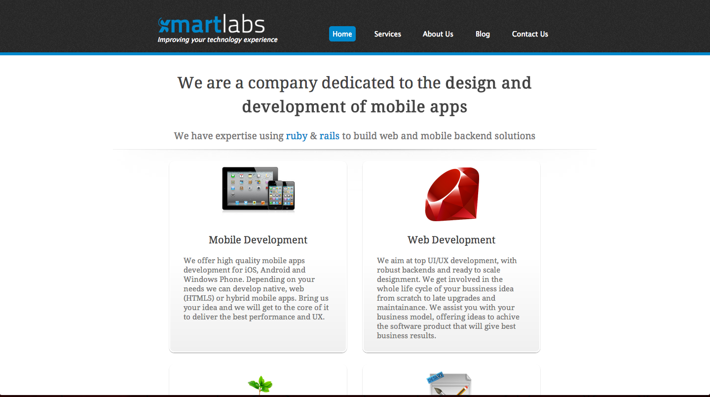 Xmartlabs’ website during those first years.